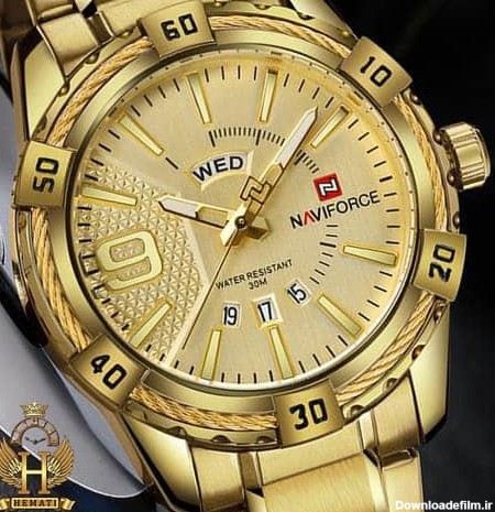 خرید ساعت مردانه نیوی فورس مدل naviforce nf9117m طلایی