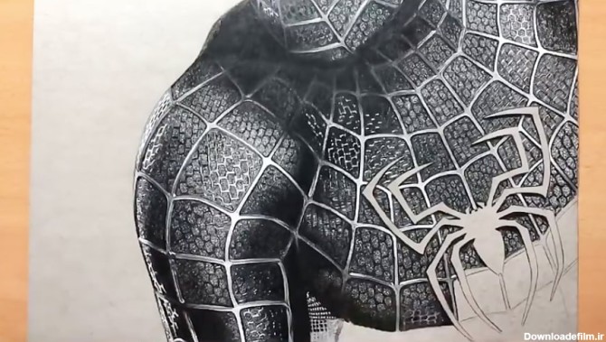 نقاشی حیرت انگیز مرد عنکبوتی سیاه