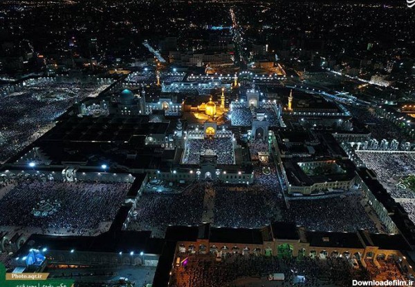 مشرق نیوز - تصویر هوایی زیبا از حرم امام رضا(ع) در شب قدر
