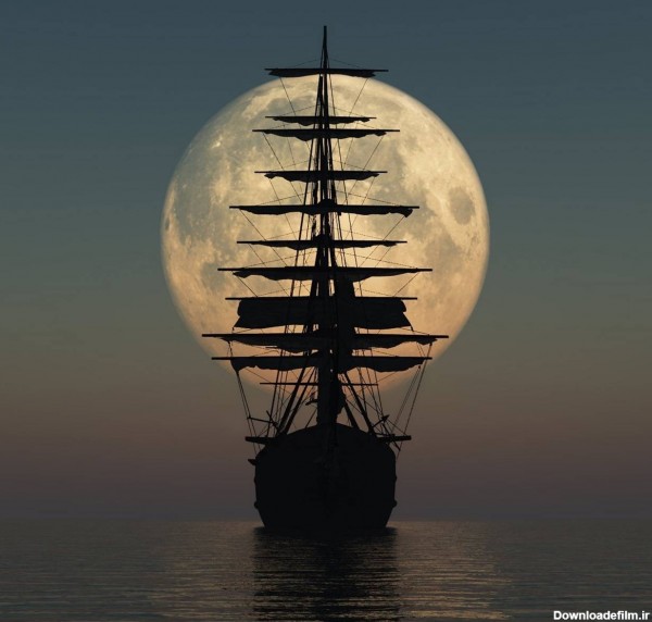 عکس زمینه کشتی و ماه پس زمینه | والپیپر گرام