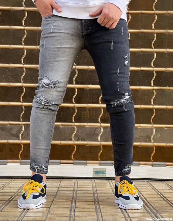 خرید آنلاین شلوار جین طوسی دو رنگ به قیمت 490 هزار تومان| اورجینال