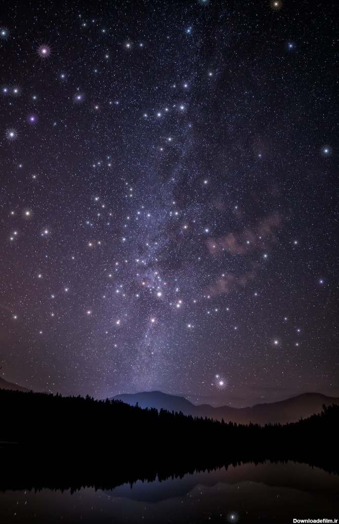عکس زمینه نمایی از آسمان شب با ستاره پس زمینه | والپیپر گرام