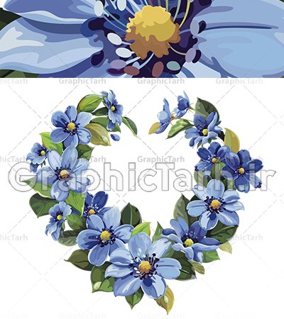 تصویر لایه باز وکتور گل طبیعی آبی | گرافیک طرح دانلود وکتور گل ...