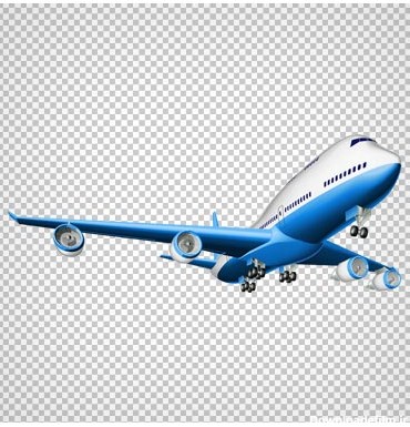 کلیپ آرت هواپیمای مسافربری آبی سفید با فرمت پی ان جی و بدون ...