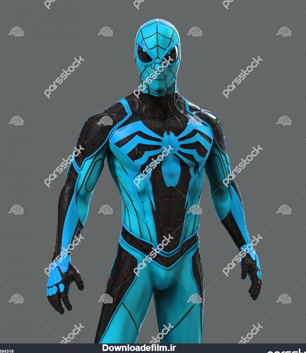 مرد عنکبوتی با لباس آبی و مشکی 1604516