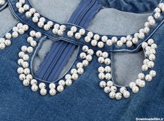 پیراهن جین یقه مروارید SUGO | پوشاک زنانه
