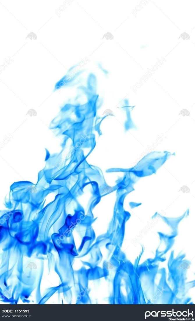 شعله آبی جدا شده در پس زمینه سفید 1151593