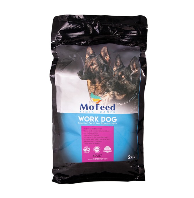 عکس بسته بندی غذای خشک سگ مفید مدل Work Dog وزن 2 کیلوگرم