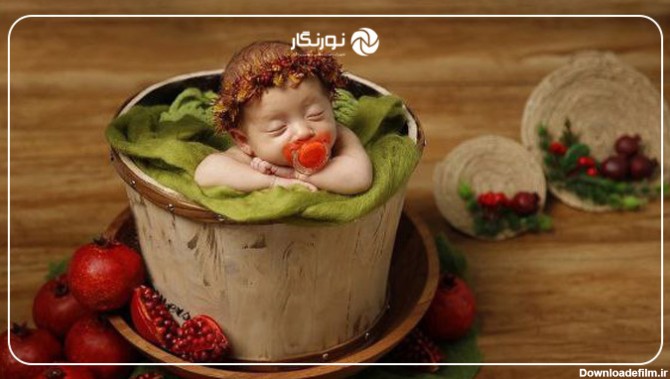 ایده عکاسی نوزاد در سبد
