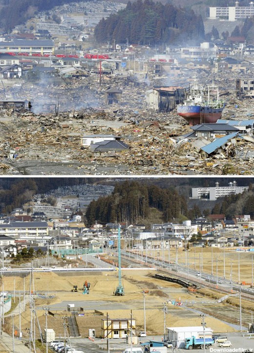 تصاویری قبل و بعد از سونامی 2011 ژاپن