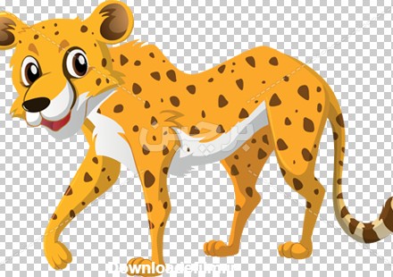 Borchin-ir-wild tiger cartoon transparent animal large photo_png دانلود عکس png یوزپلنگ با چهره خندان۲