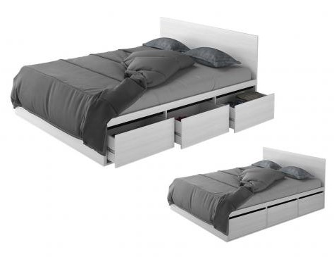 فروش تخت خواب دو نفره سفید ساده و ارزان مدل آتوسا