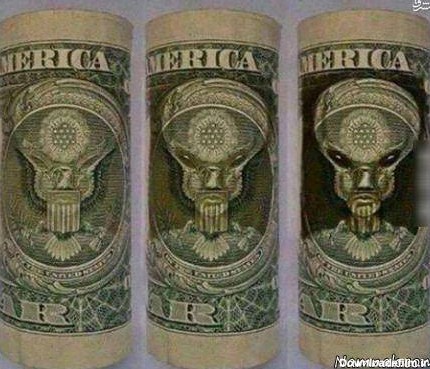 عکس مخفی و ترسناک روی دلار آمریکایی