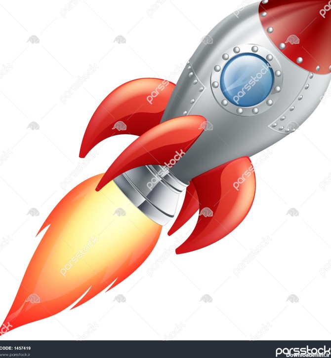 تصویر یک کشتی فضایی موشک کارتونی زیبا 1457419