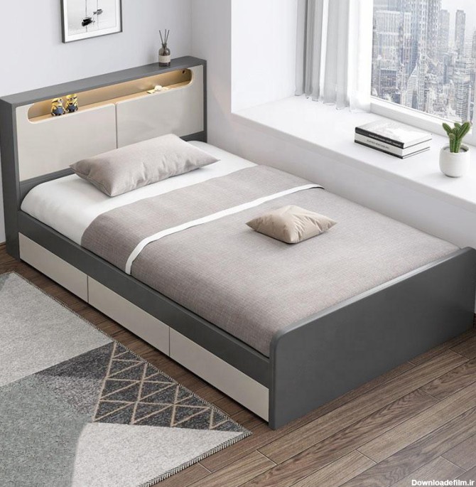 قیمت و خرید تخت خواب یک نفره مدل لونا سایز 120×200 سانتی متر