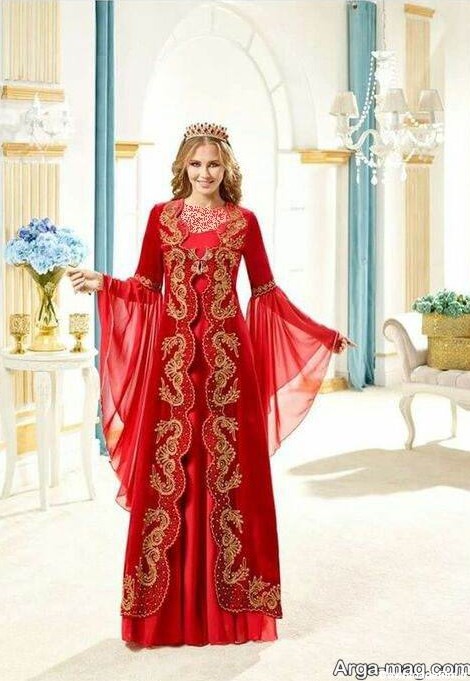 خرید و قیمت لباس کردی قرمز خوش رنگ در سایز 38تا42 منجق دوزی زیباتر ...