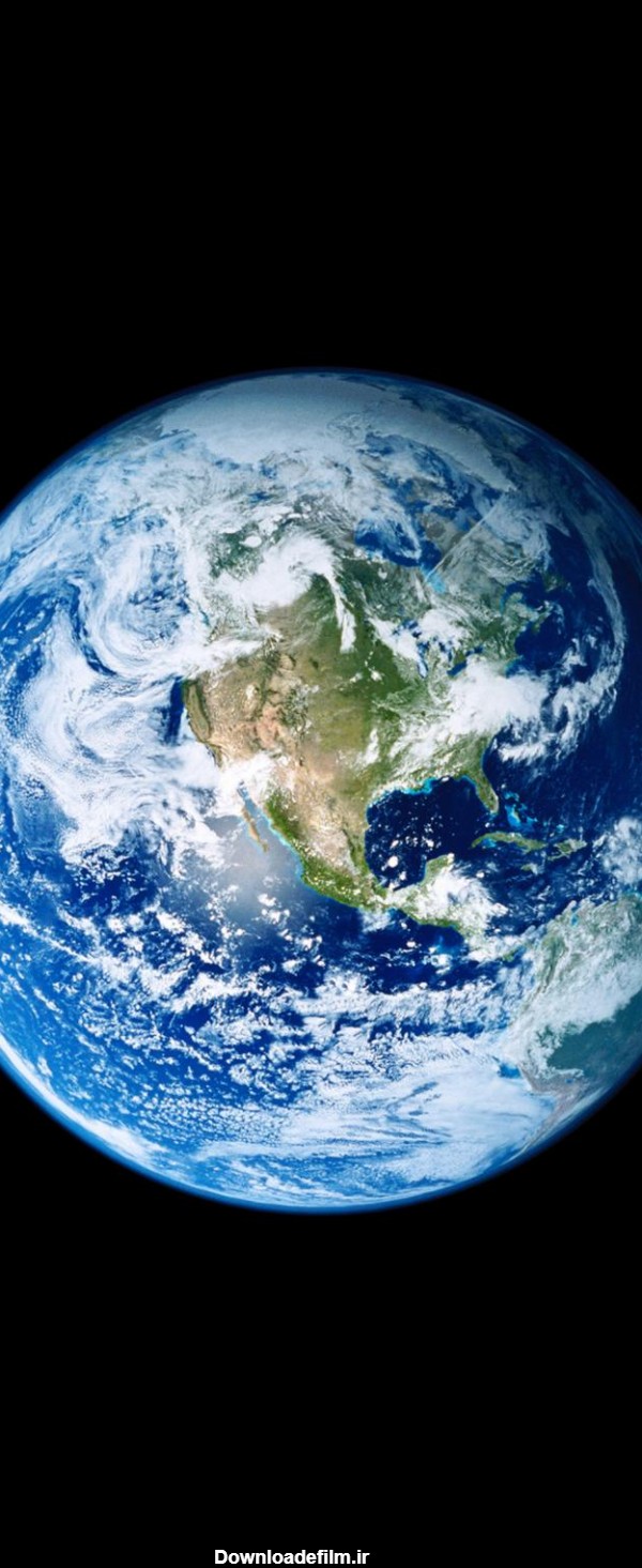 تصویر زمینه کره زمین آبی در فضا با کیفیت بالا برای گوشی اپل
