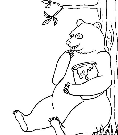 نقاشی خرس با عسل