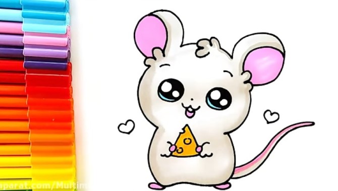 آموزش نقاشی حیوانات | نقاشی موش زیبا