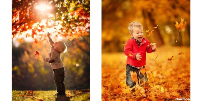 ۴۰ ایده فوق‌العاده برای ژست عکاسی پاییزی کودک | استودیو عکاسی کودک ...