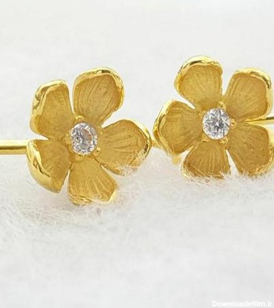 گوشواره طلا گل زنبق چنگی | گالری ماندگار