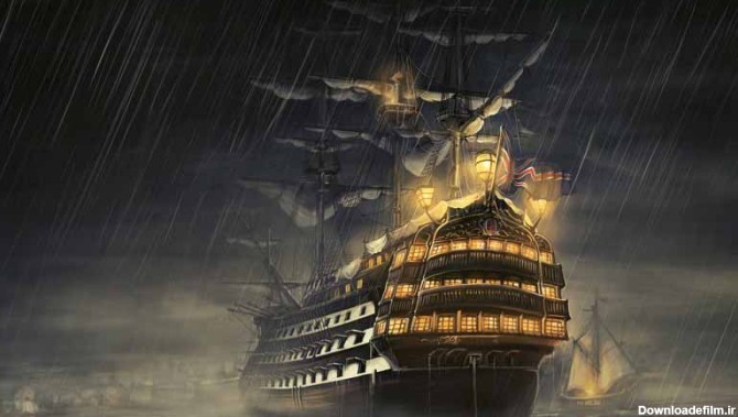 تصویر بازی کامپیوتری با طرح کشتی بادبانی