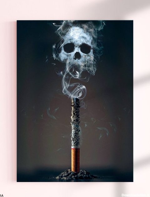 تابلو سیاه و سفید سیگار مرگ