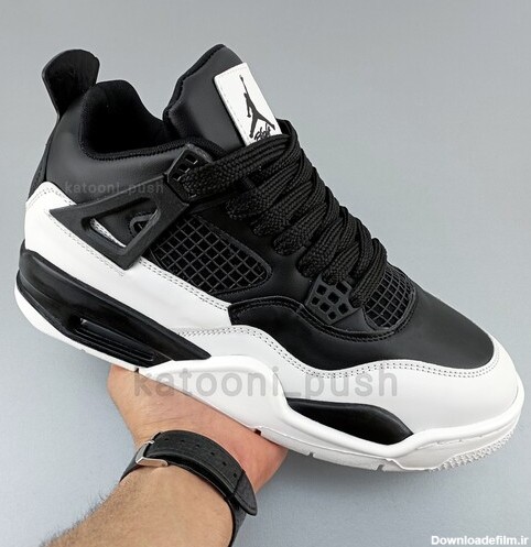 خرید و قیمت کفش جردن Nike Jordan 4 مردانه زنانه مشکی سفید 37 تا 44 ...