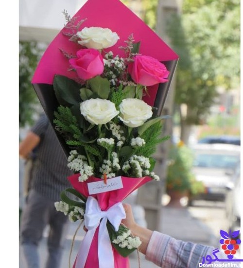 خرید دسته گل رز گلسا (5 شاخه ای) ارزان قیمت