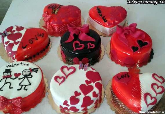 تزیین کیک قلبی , کیک ولنتاین روز عشق