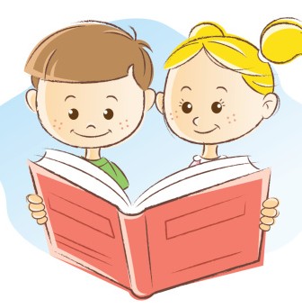 عکس کتاب خواندن کودکانه