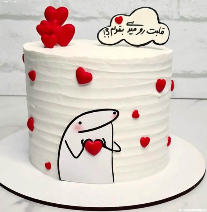 کیک عاشقانه میقولی | طرح مدرن | کیک مدل جدید | سرای گل