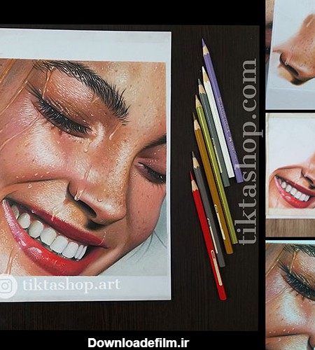 سفارش طراحی چهره با مداد رنگی از روی عکس - تیکتا شاپ
