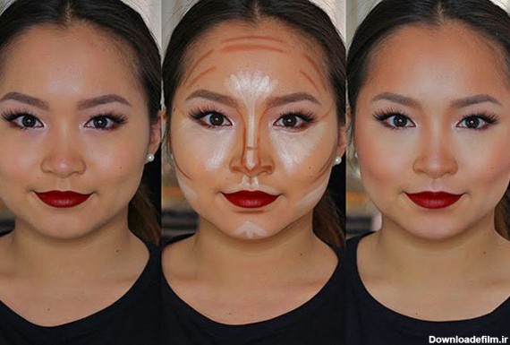 آموزش کانتور صورت برای انواع فرم صورت | آموزشگاه آرایشگری شیما وفایی