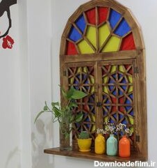 خرید و قیمت پنجره سنتی با شیشه رنگی از غرفه گالری هنرهای چوبی سعید ...