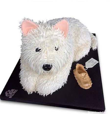 کیک تولد حیوانات - کیک سگ گوش صورتی | کیک آف