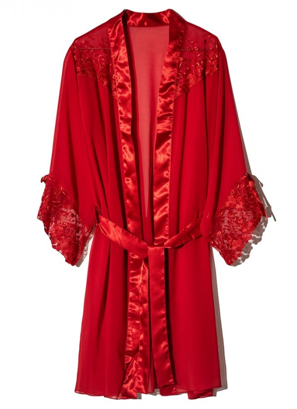 لباس خواب زنانه حریر دو تکه ان بی بی 3820 قرمز