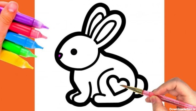 آموزش نقاشی به کودکان - نقاشی خرگوش کوچولو