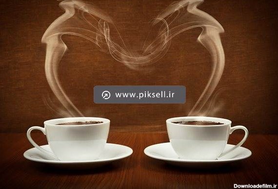 دانلود عکس با کیفیت از دو فنجان قهوه و چای داغ