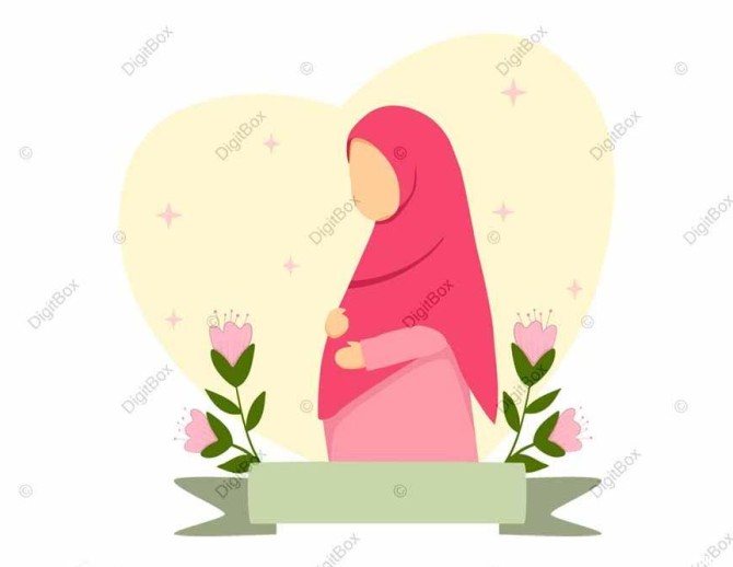 وکتور زن باردار مسلمان - دیجیت باکس - DigitBox