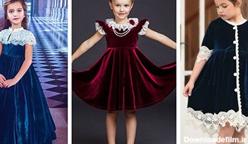 انواع مدل لباس بچگانه دخترانه مخمل زیبا و شیک