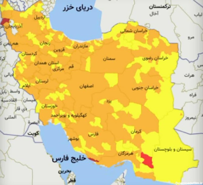 عکس/ نقشه ایران زرد و نارنجی شد - جهان نيوز