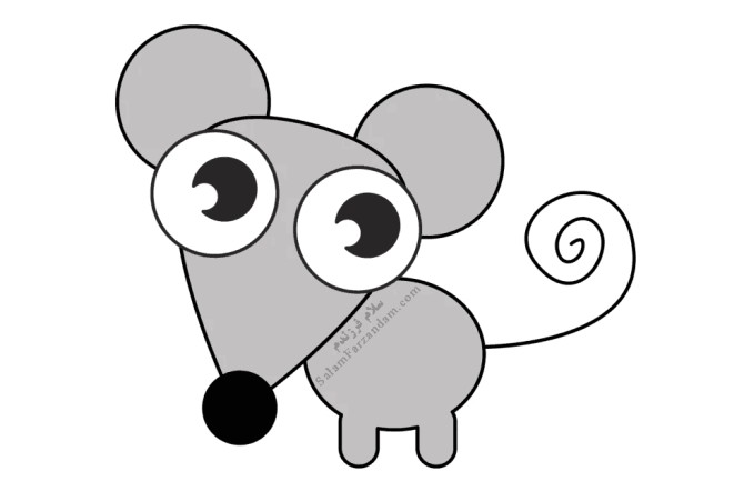 نقاشی ساده موش برای کودکان