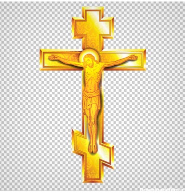 فایل png بدون بکگراند صلیب طلایی مسیح با کیفیت بالا