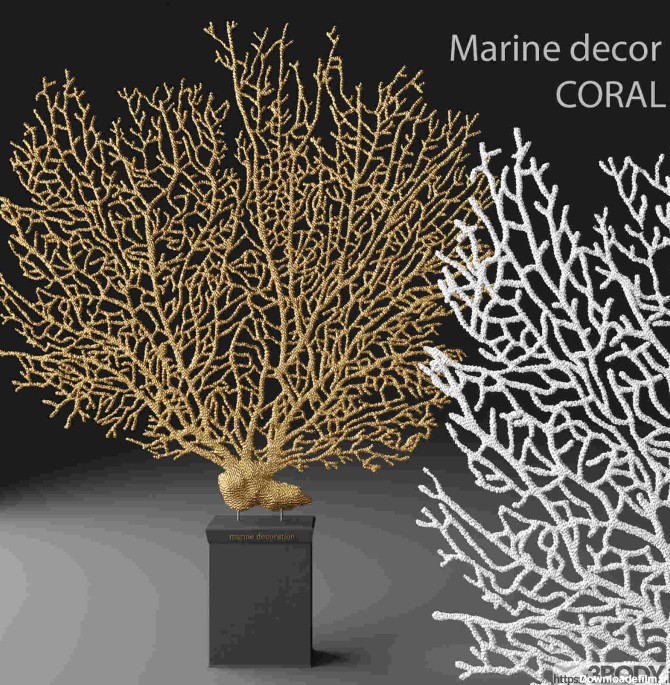 جزییات محصول آبجکت سه بعدی دکور مرجان دریایی