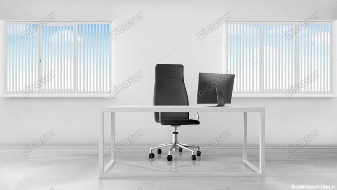 وکتور طراحی داخلی میز و صندلی اداری - پس زمینه اتاق کار ...