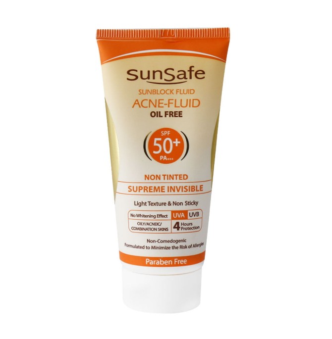 ضد آفتاب بی رنگ SPF50 سان سیف برای پوست چرب و آکنه ای – درا بیوتی ...