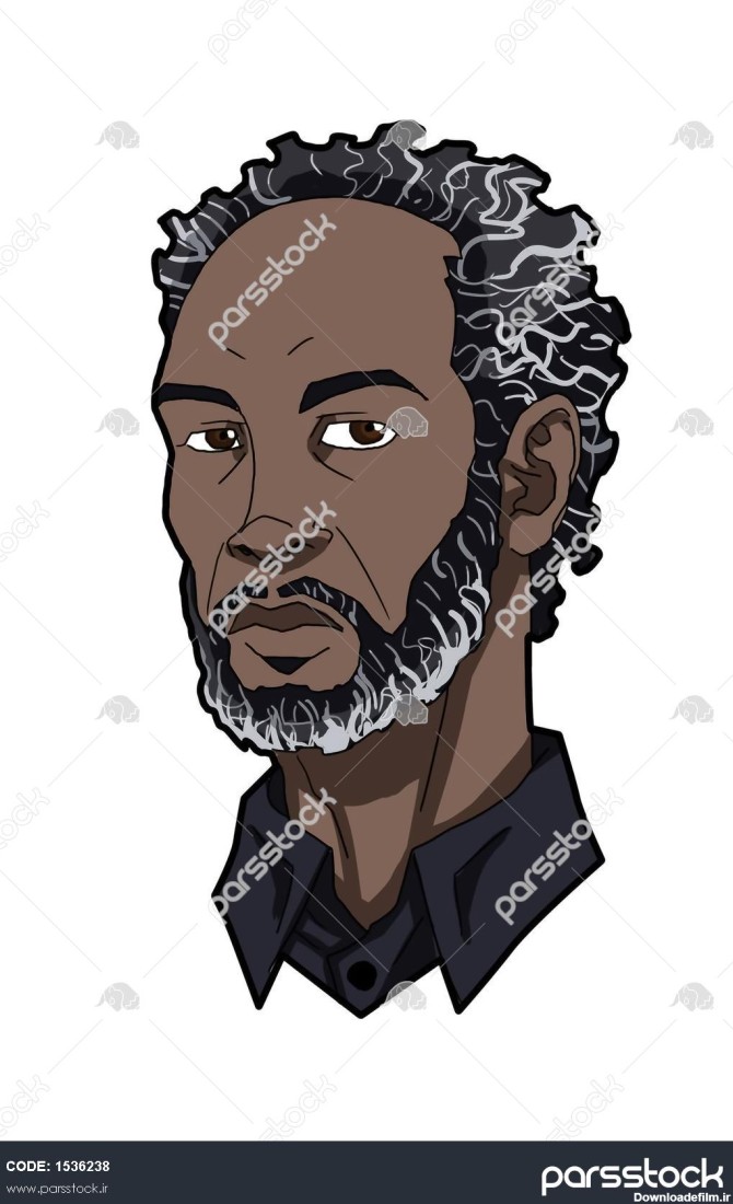 چهره مرد سیاه پوست نقاشی دیجیتال 1536238