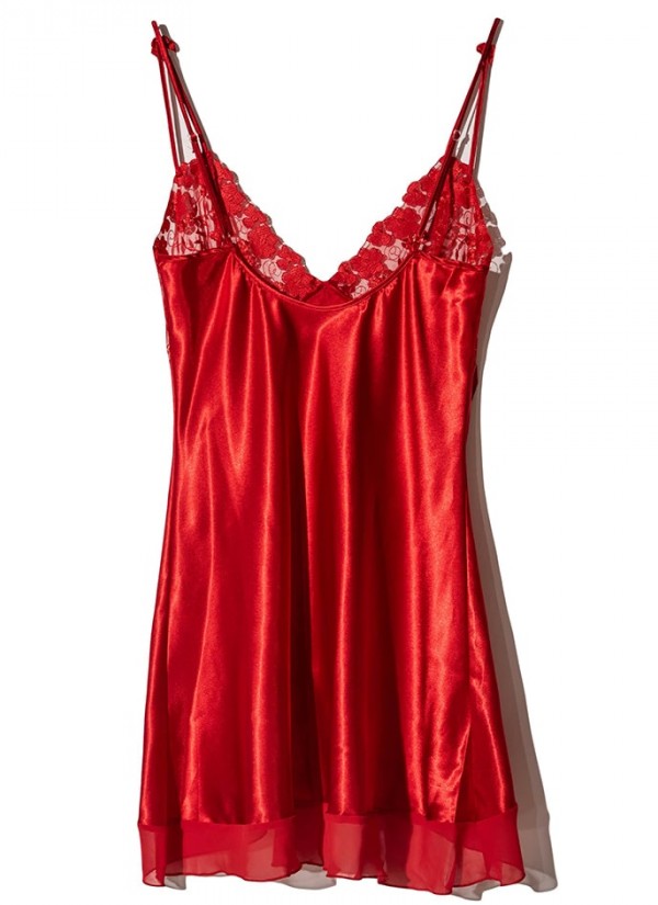 لباس خواب زنانه حریر دو تکه ان بی بی 3820 قرمز