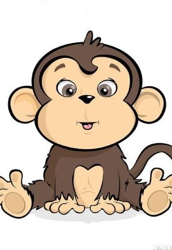 نقاشی ساده صورت میمون